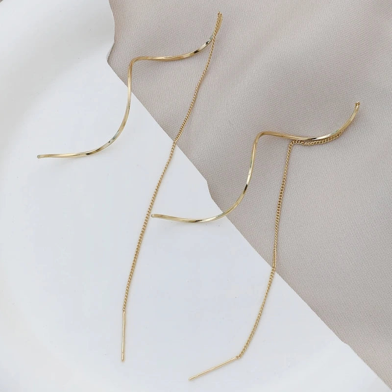 Long Tassel Threader Earrings for Women | DRIP YOUR STYLE