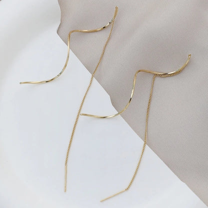 Long Tassel Threader Earrings for Women | DRIP YOUR STYLE