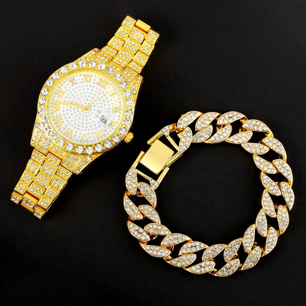 18K Drip Watch & Bracelet
